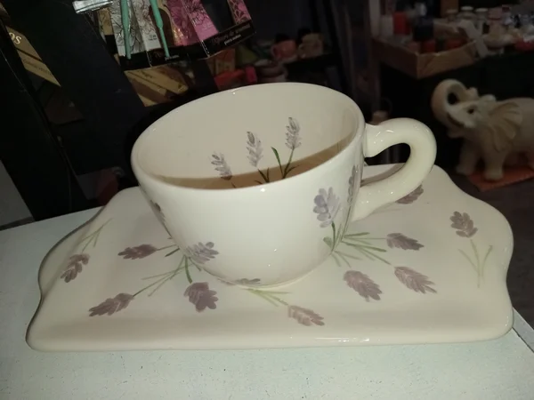 Taza con bandeja